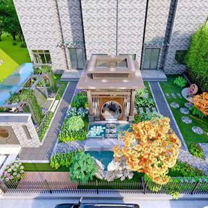 庭院设计景观花园露台楼顶阳台屋顶别墅室外院子园林绿化设计施工