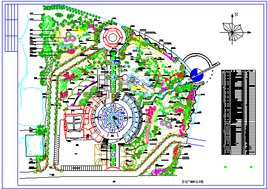 文化广场绿化工程总平面图